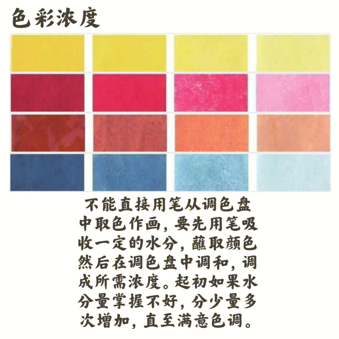 12色颜料配色表图国画图片
