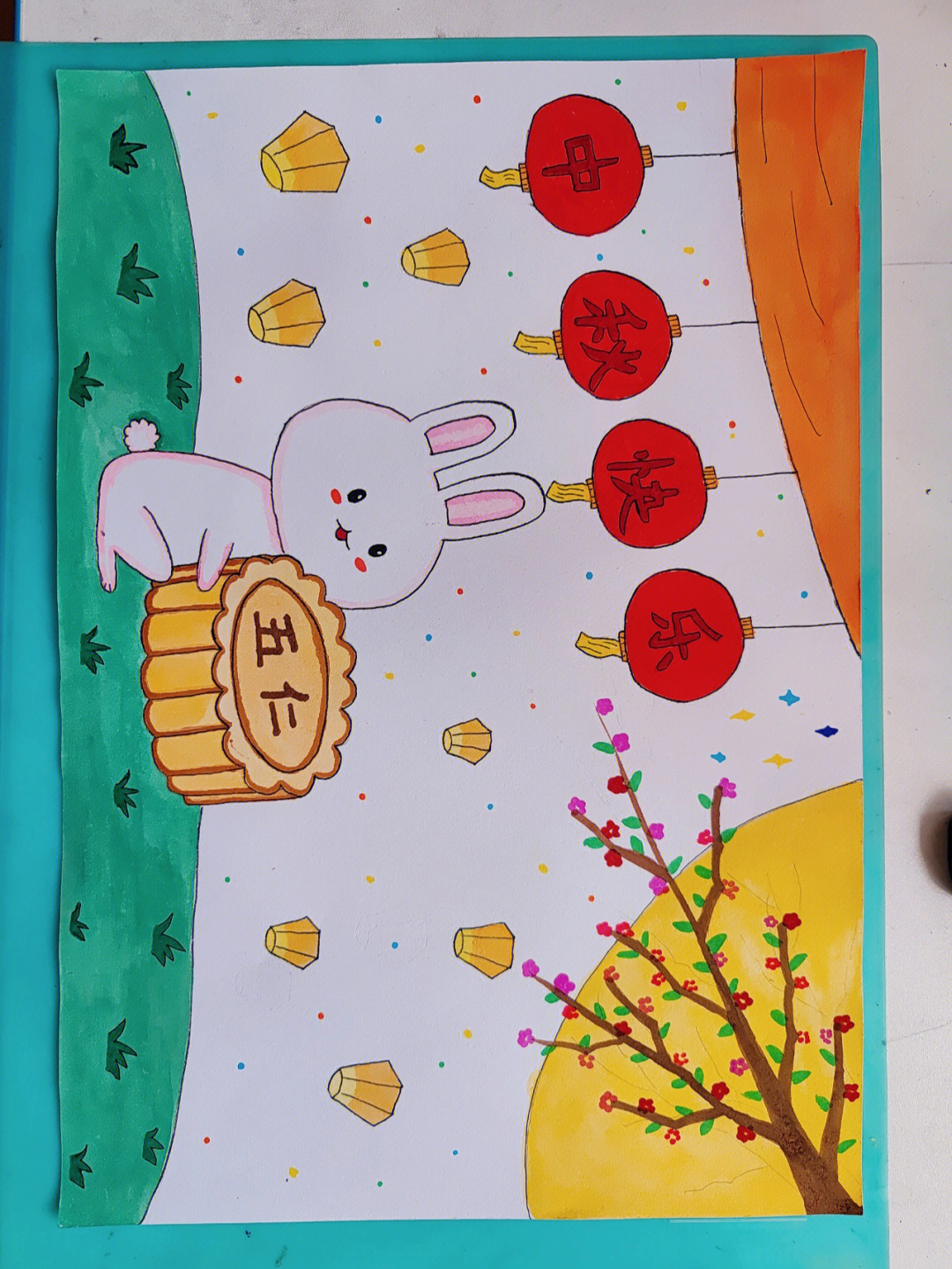 三年级中秋节画简单图片