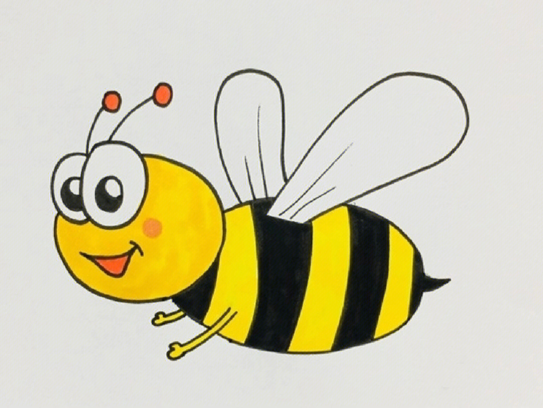 蜜蜂简笔画彩色 简单图片