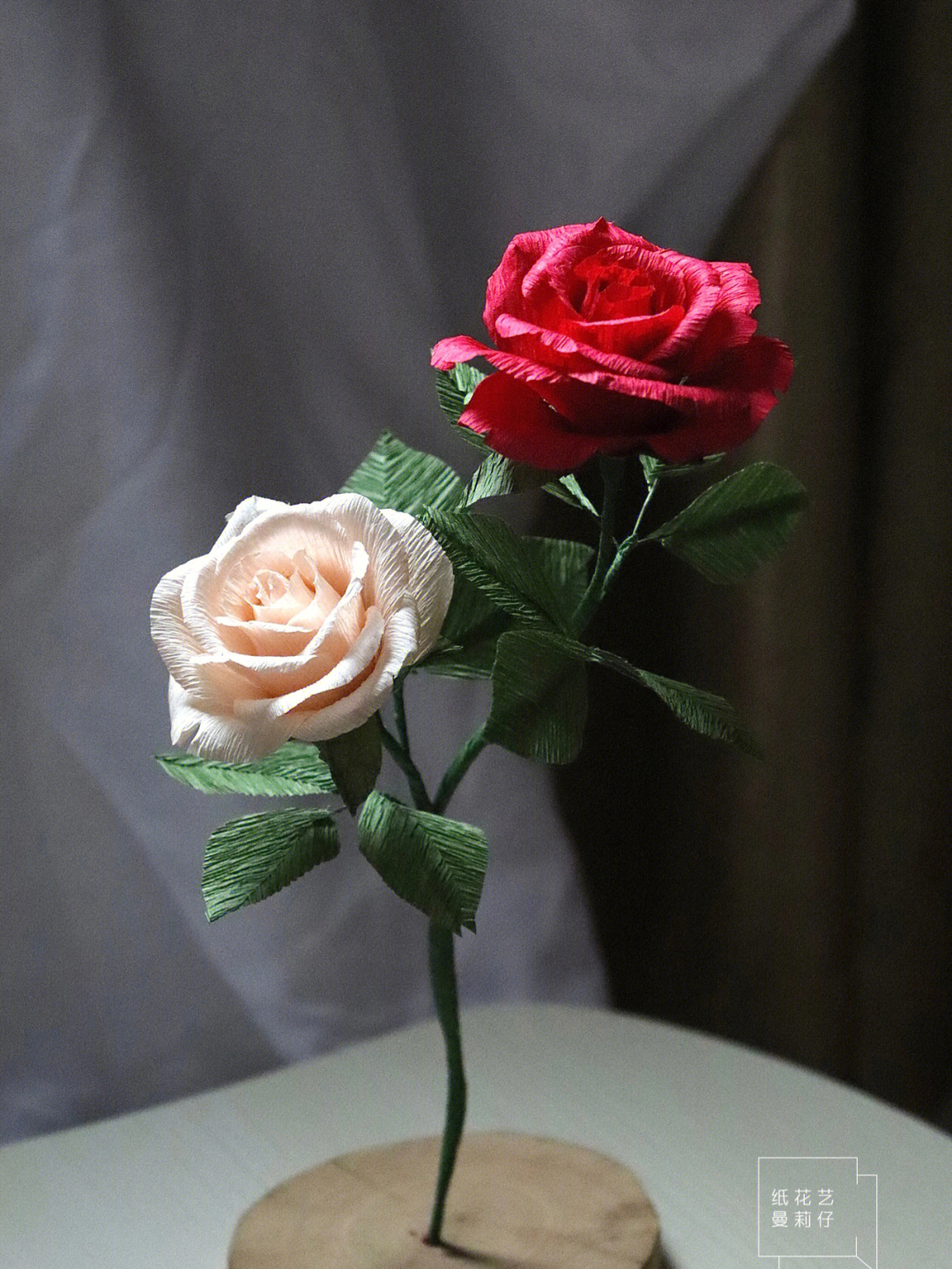 皱纹纸玫瑰花制作图解图片