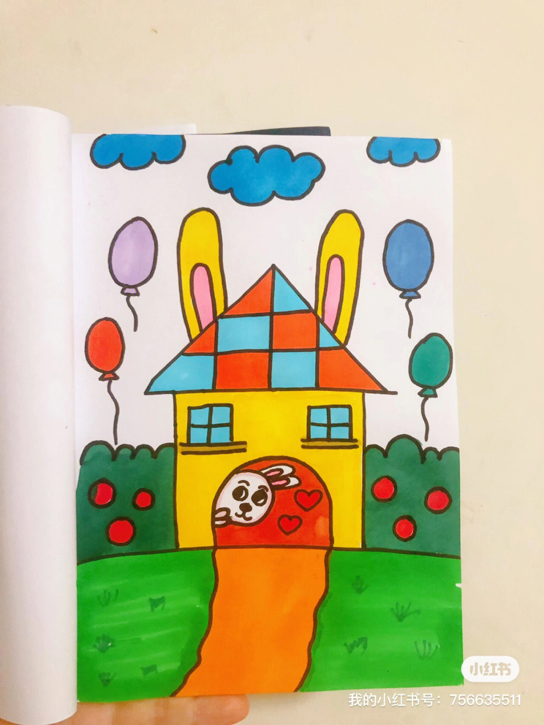 小兔子的家简笔画图片