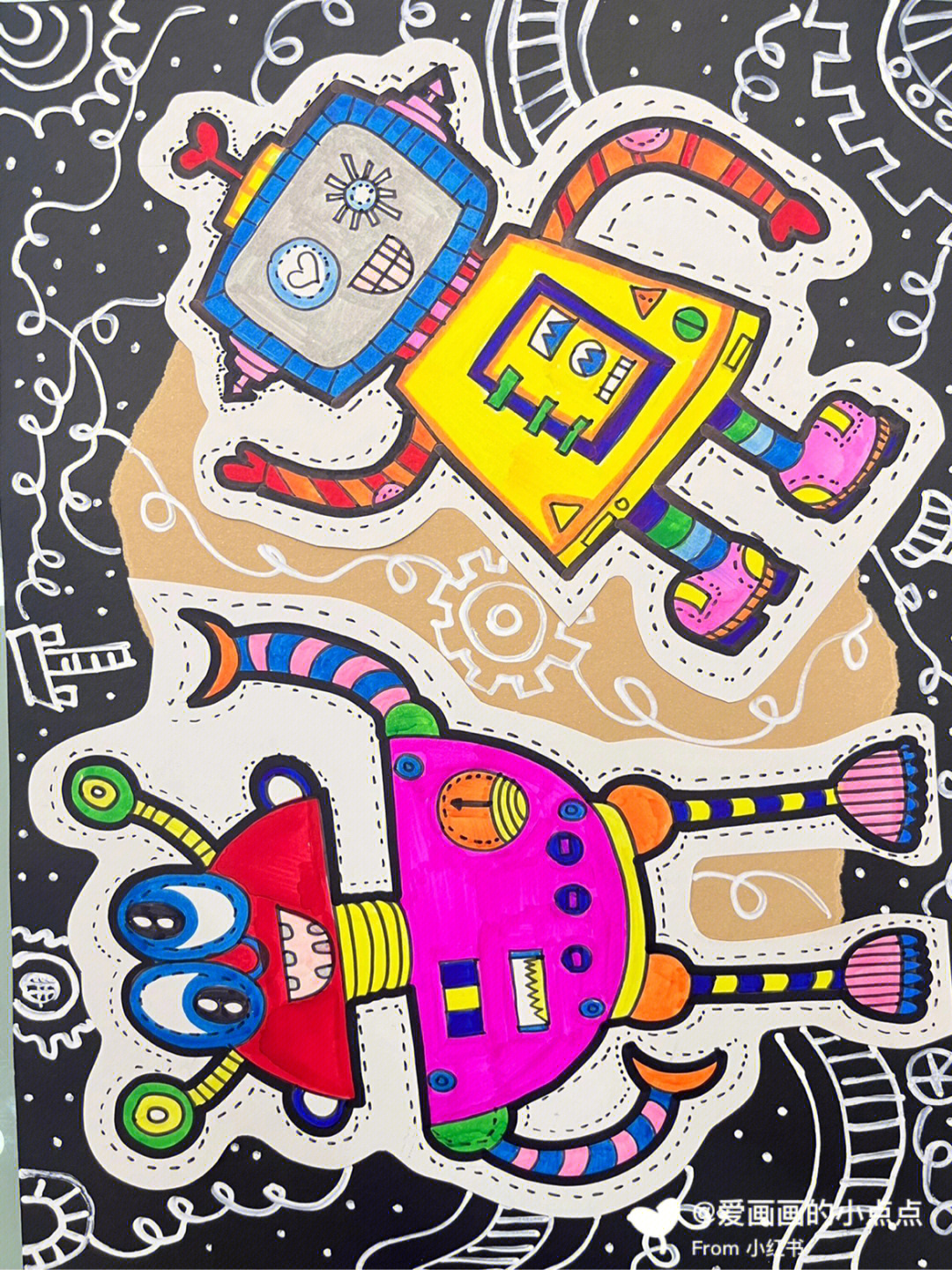 儿童画创意美术机器人总动员06