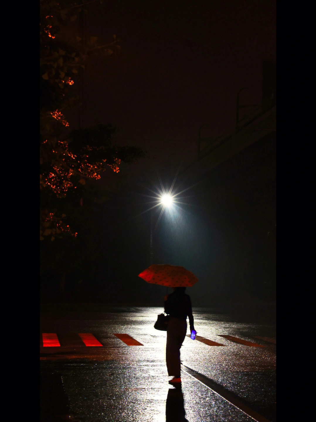 一个人下雨的夜晚图片图片