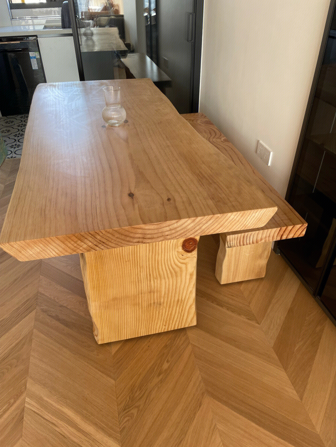 大板桌餐桌原木风
