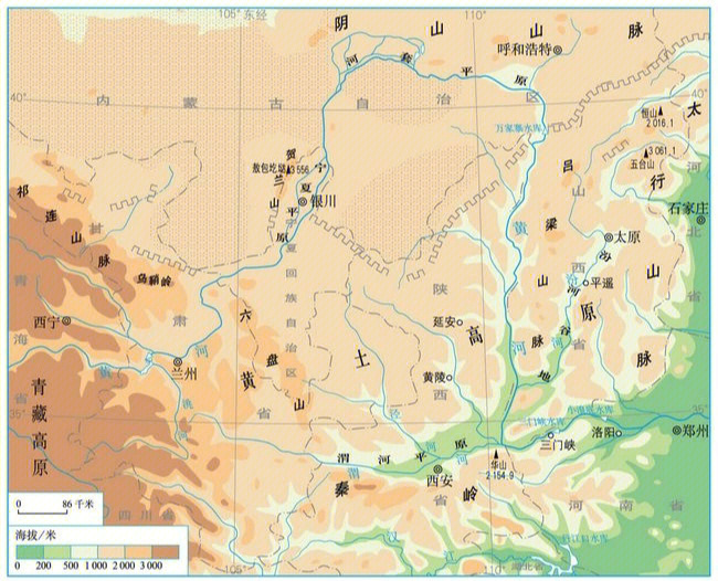 文明的摇篮(1)位置:黄土高原东起太行山脉,西至乌鞘岭,北连内蒙古高原
