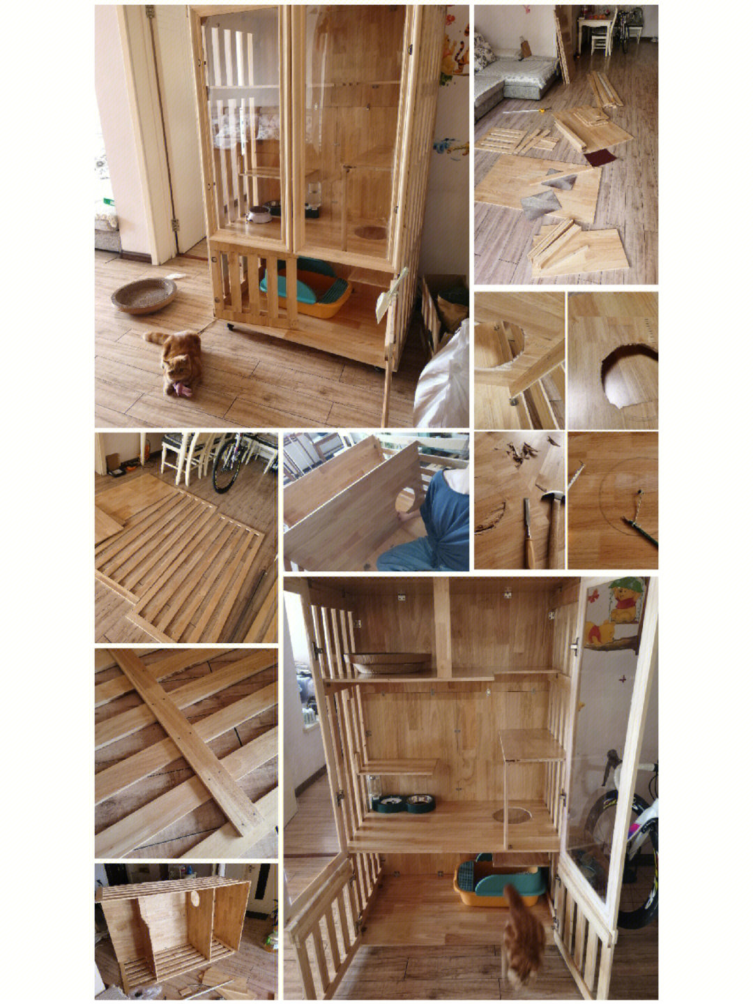木板自制猫别墅尺寸图图片