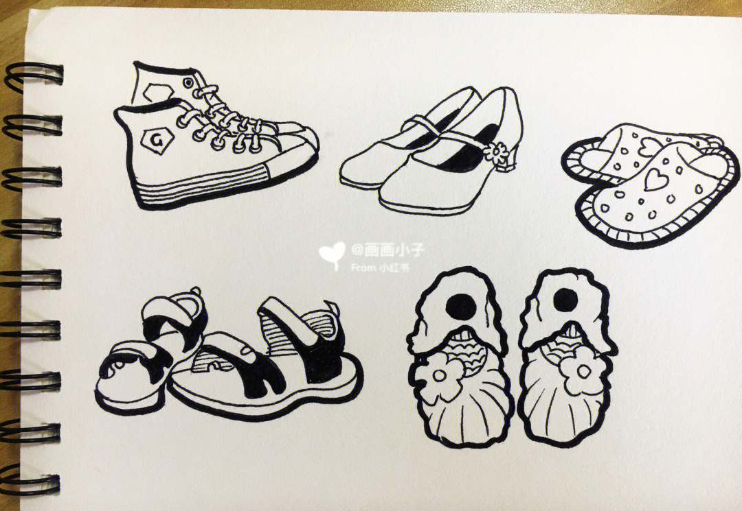 拖鞋简单画法图片