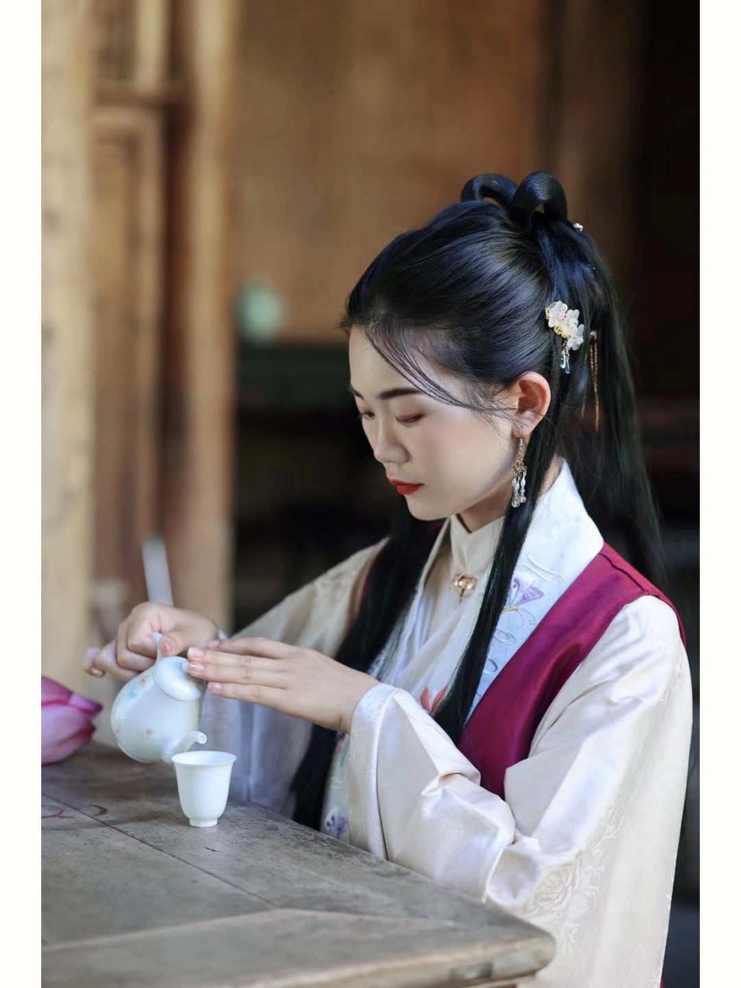 汉服美女泡茶图片