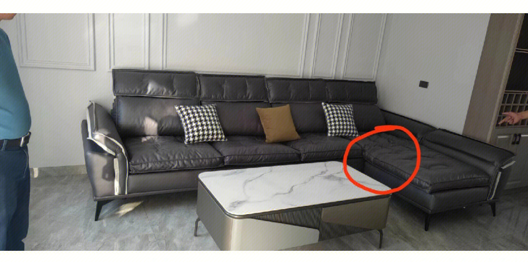 科技布乳胶l型沙发竟然连接点高低不一