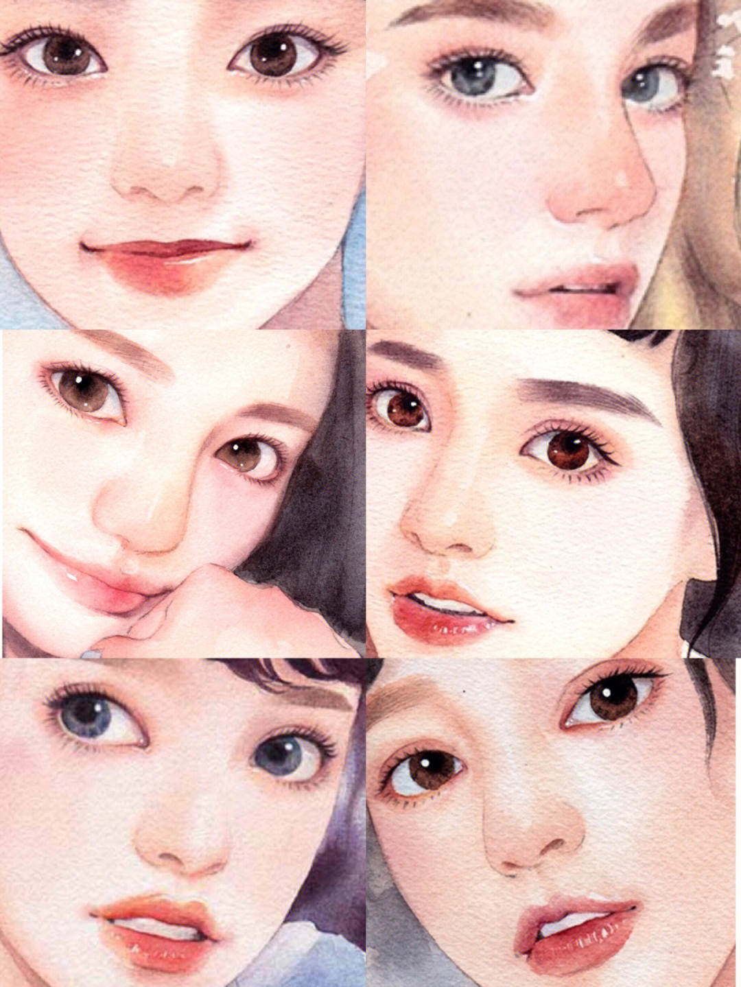 水彩画人物脸部教程图片