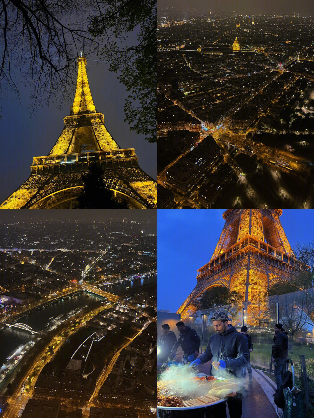 巴黎淋了一天雨,趁着雨停了赶紧去看铁塔,在绝美埃菲尔铁塔夜景下没有