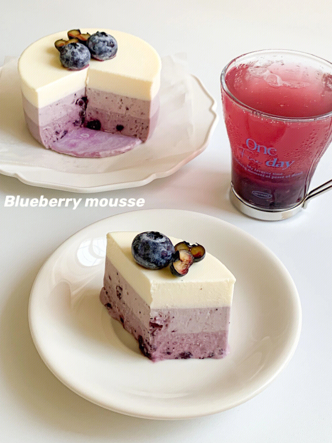 夏日免烤甜品蓝莓芝士慕斯08蓝莓气泡水