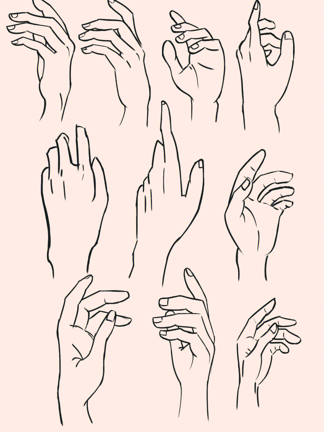 手的各种姿势简笔画图片