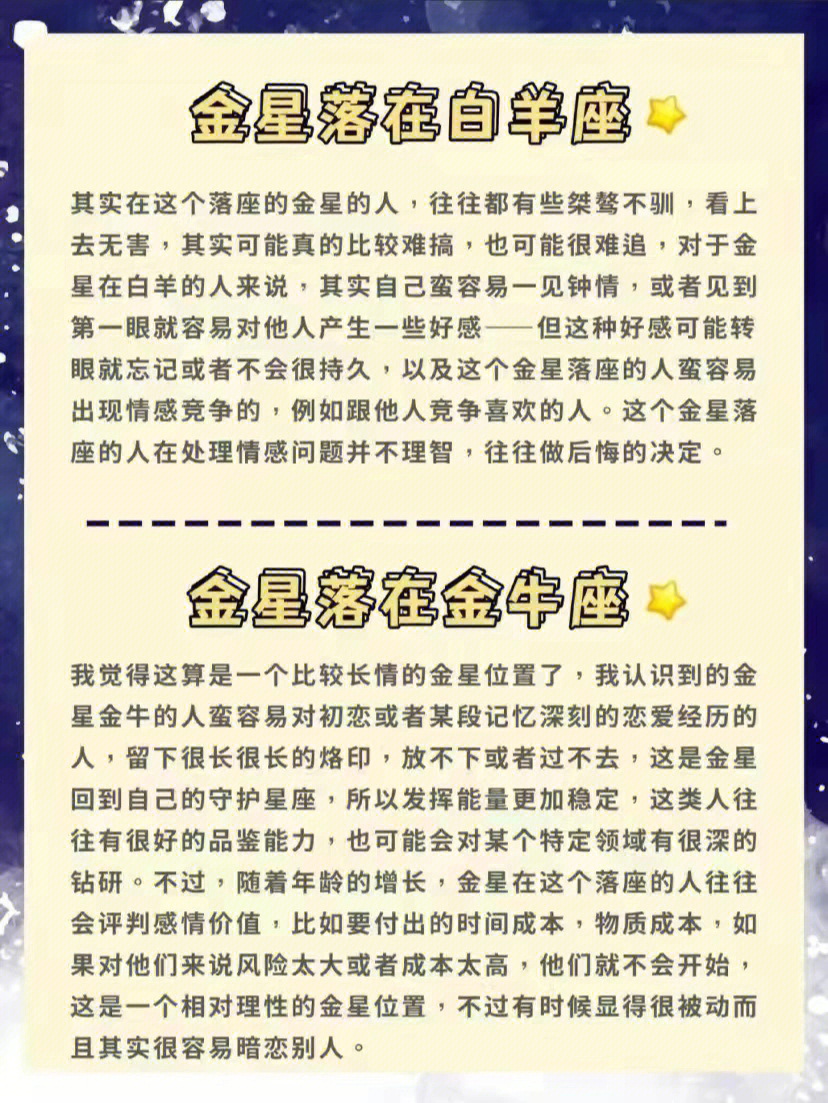 金星星座查询图片