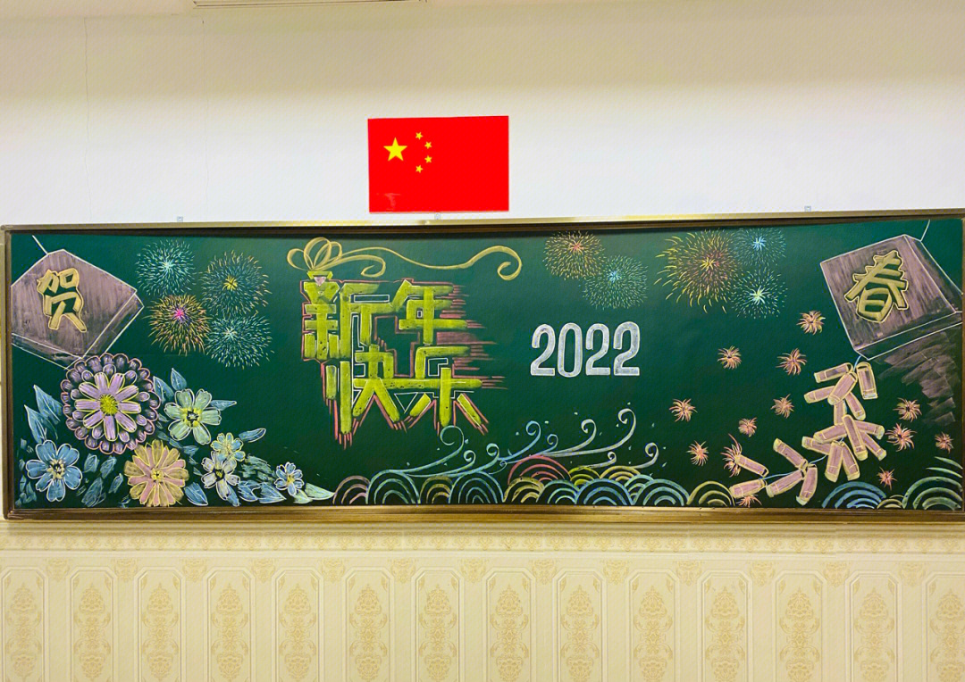 幼儿园迎新年黑板报图片