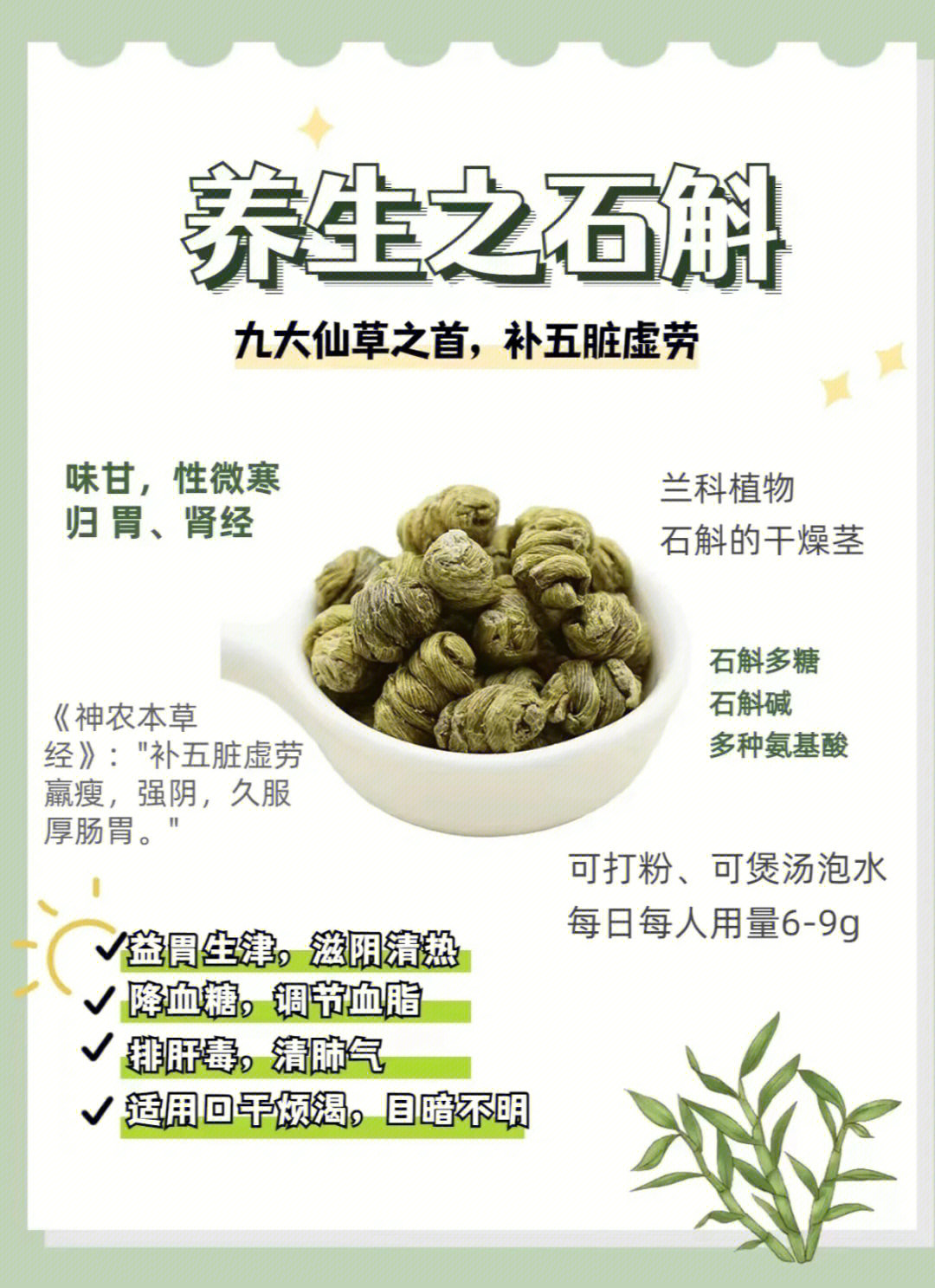 石斛怎么吃的攻略来了