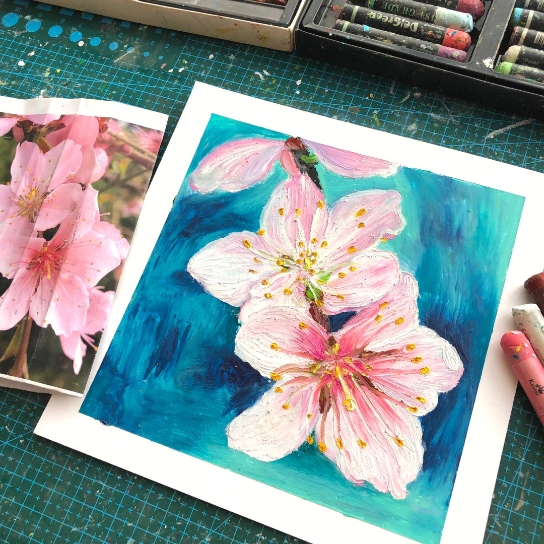 桃花朵朵开绘画图片
