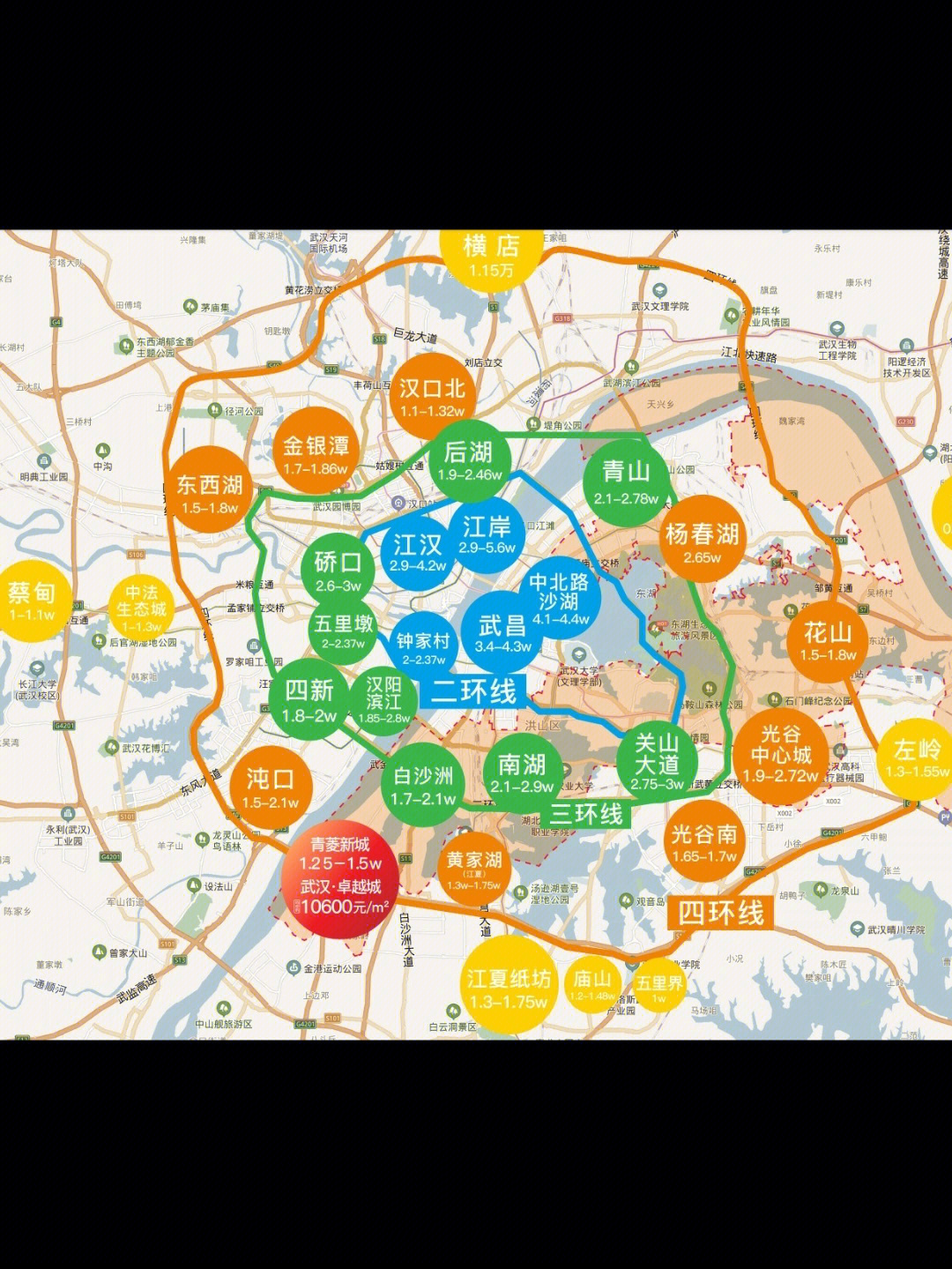 2020武汉房价区域图图片
