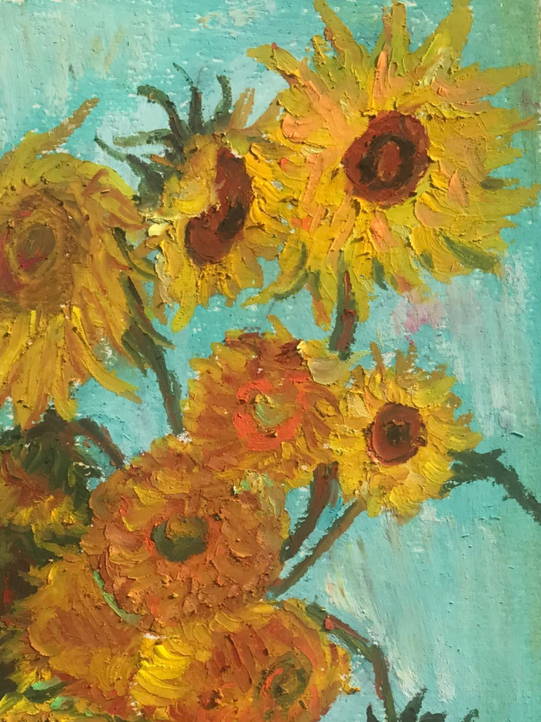 花儿朵朵向太阳油画图片