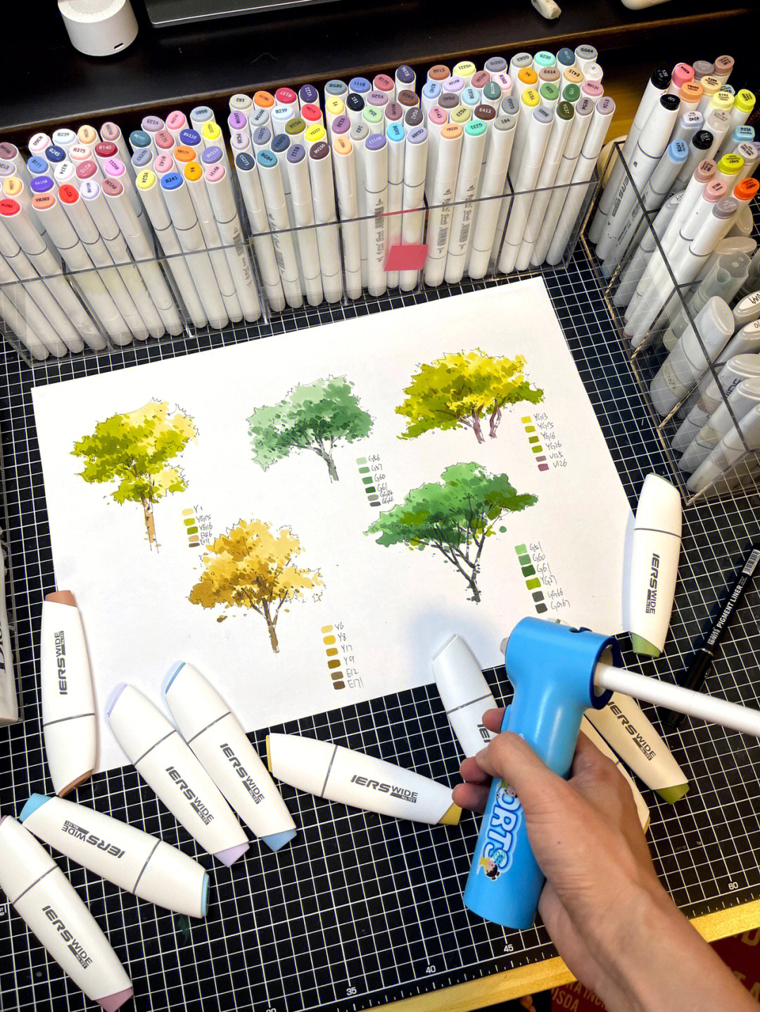 马克笔画树 教程图片