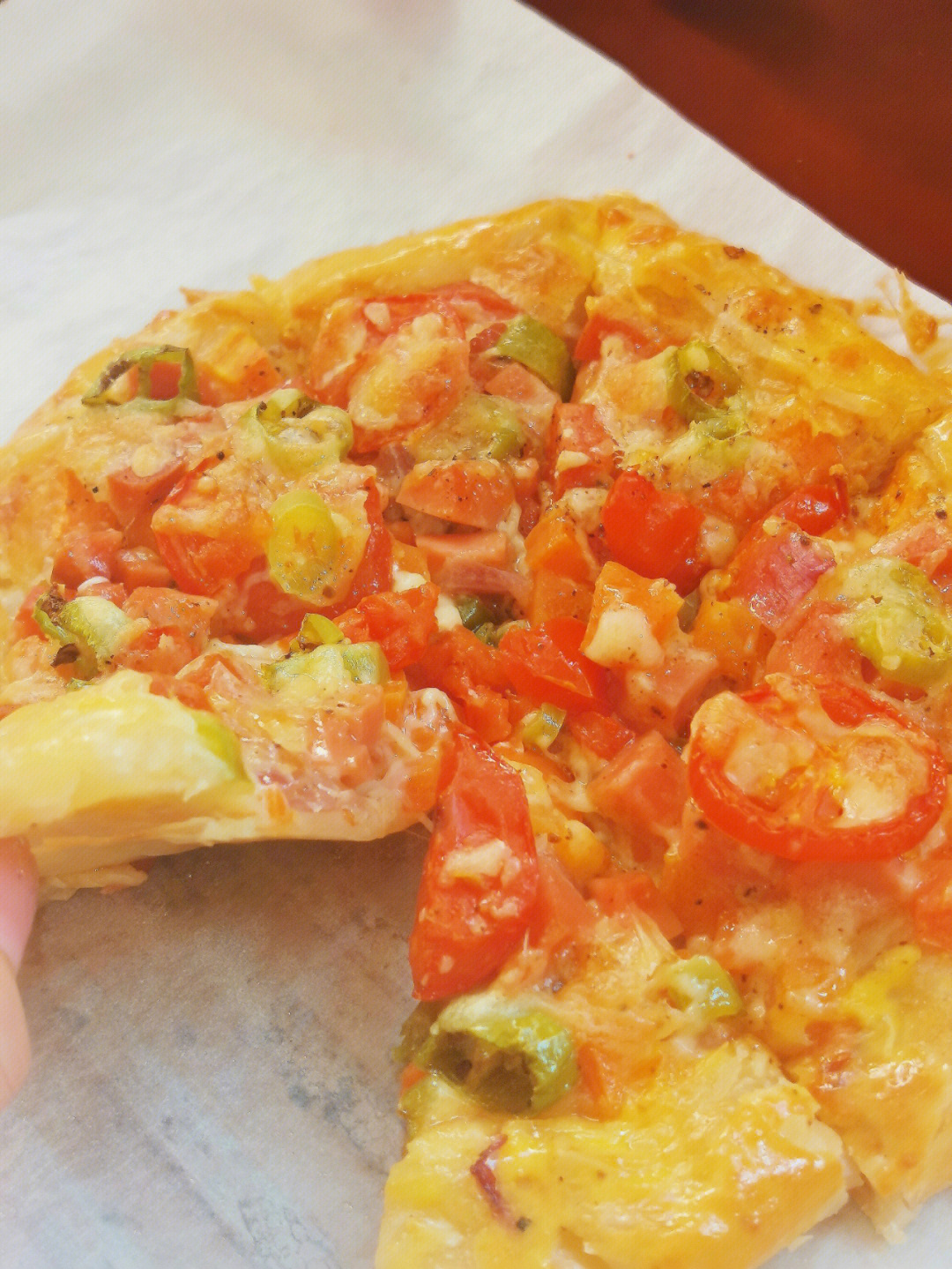 超级简单的披萨做法有手抓饼就能做快冲