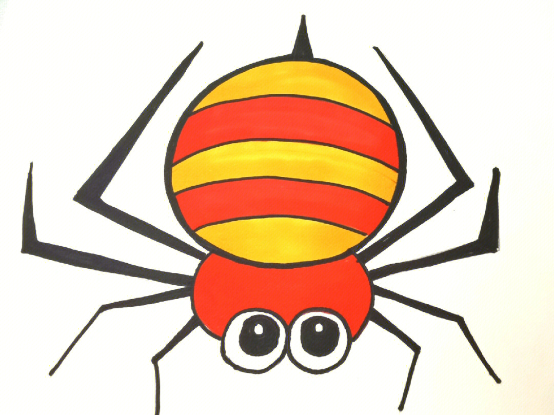 蜘蛛简笔画彩色 画法图片
