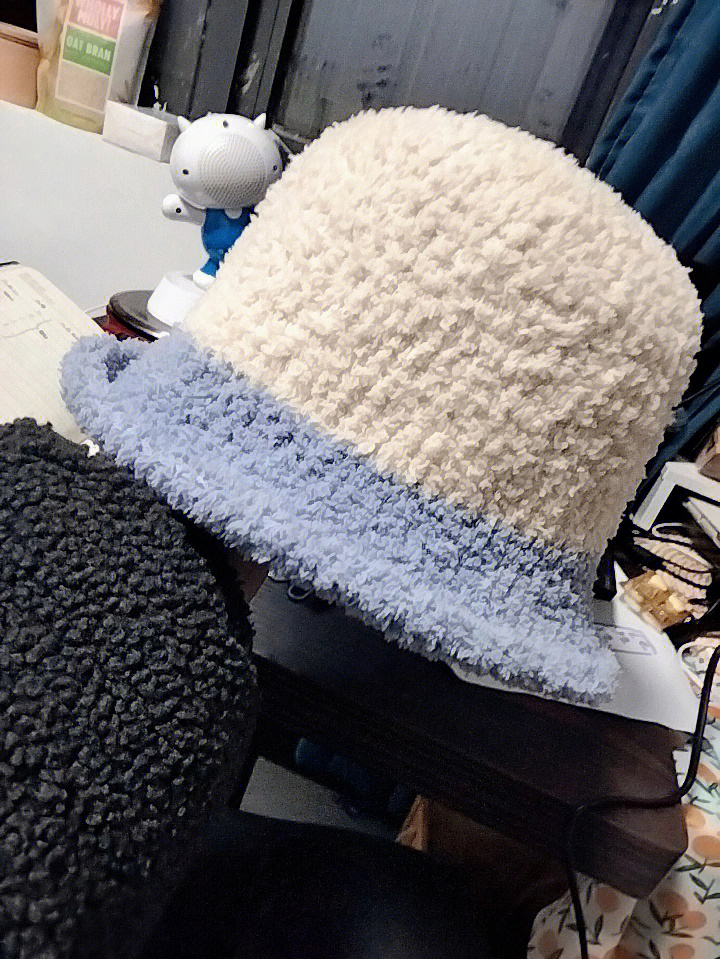 成人珊瑚绒帽子编织图片