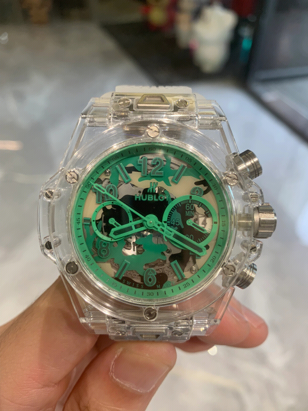 hublot宇舶白色水晶大爆炸绿色盘面