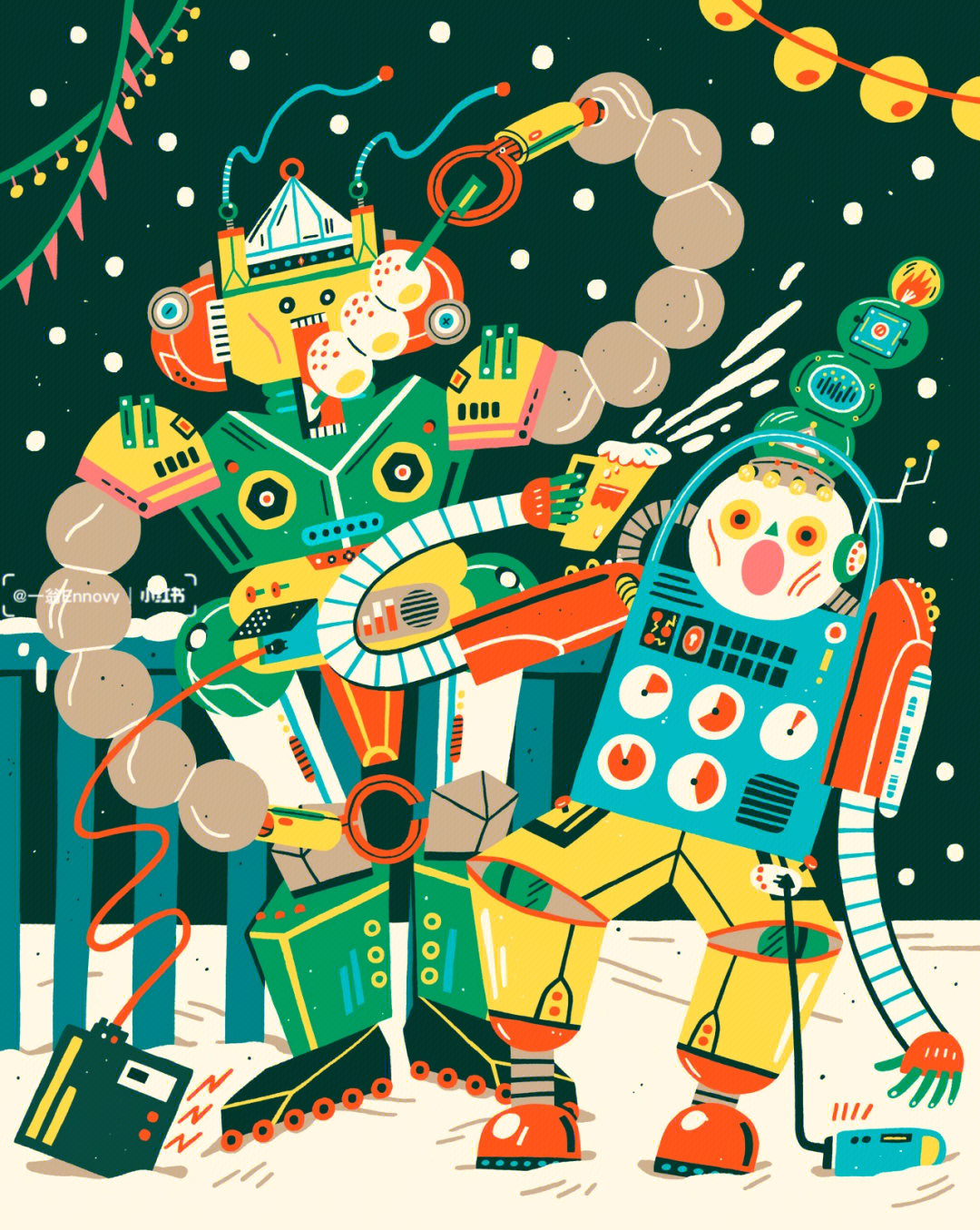 插画机器人也要过圣诞吗06
