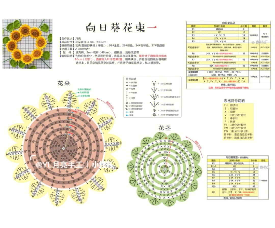 向日葵分解图图片