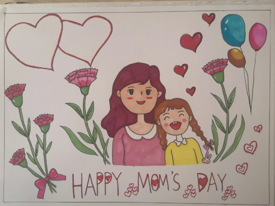 感恩母亲节的画简单图片