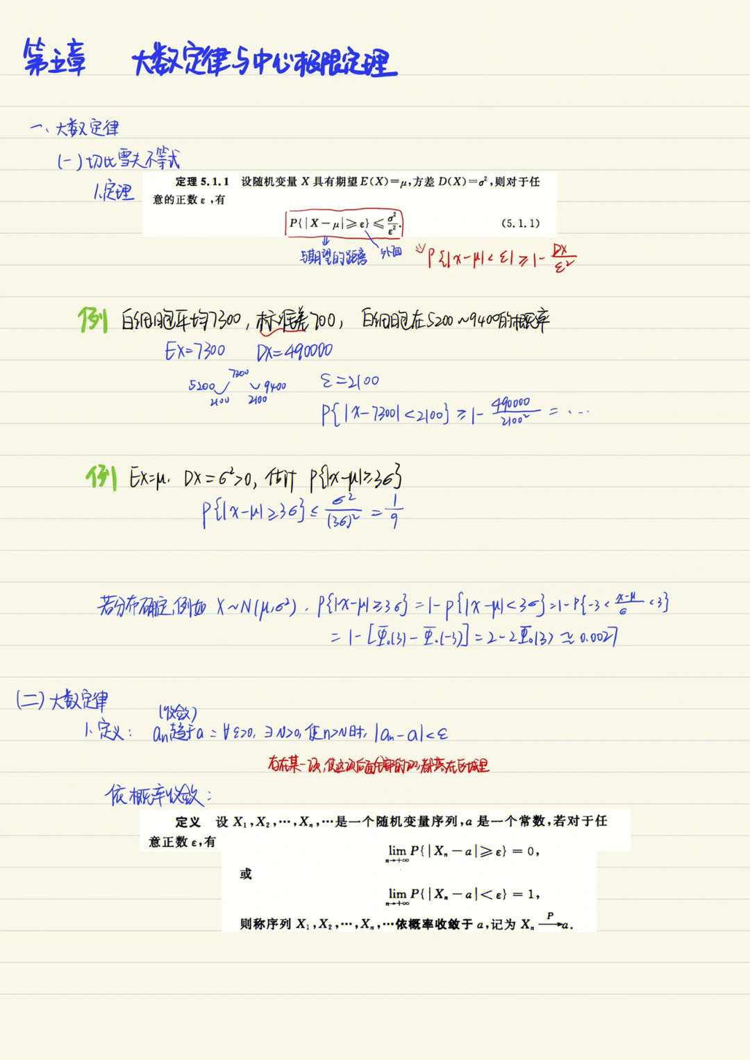 概率论笔记分享949494概率论与数理统计第五章 大数定律与中心