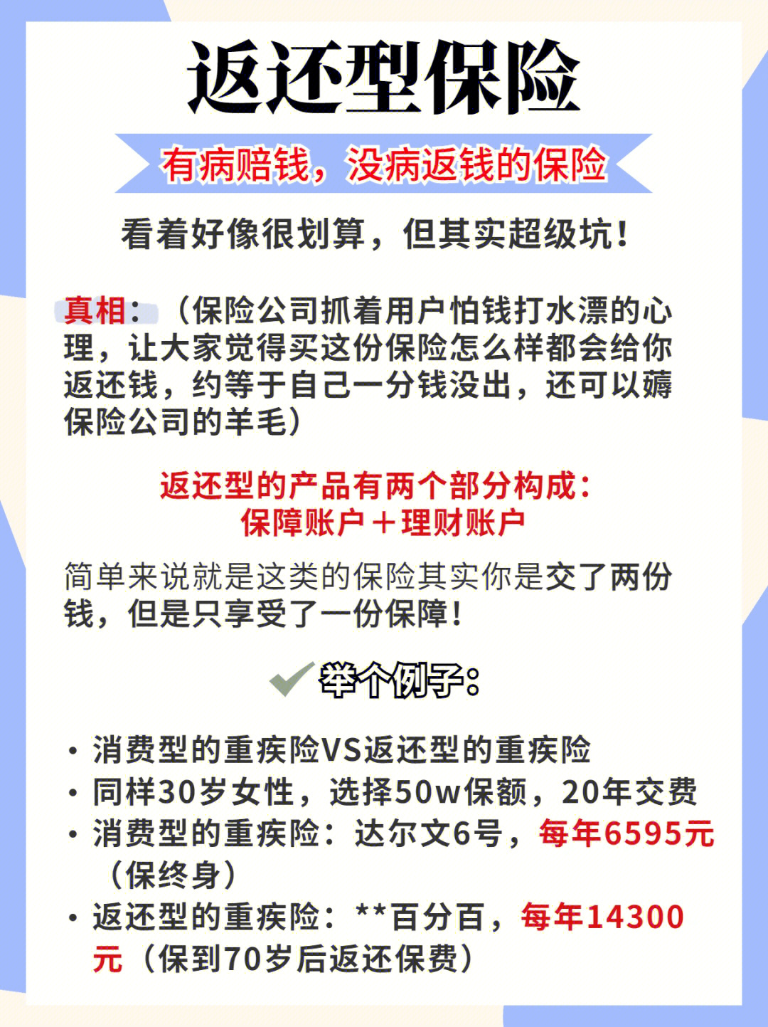 返还型的保险千万不要买6015巨坑01