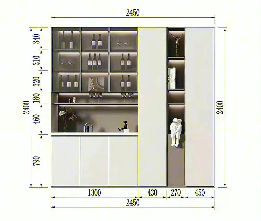 家用酒柜内部结构图图片