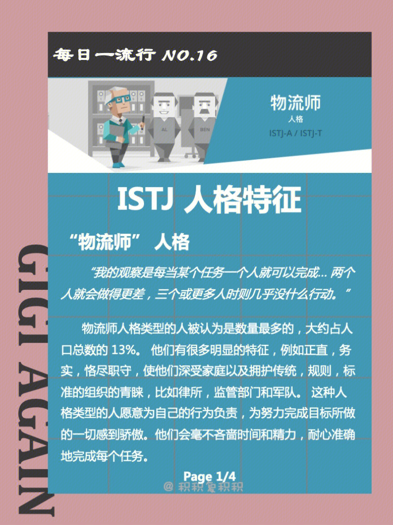 mbti测试:istj 物流师型人格性格特征