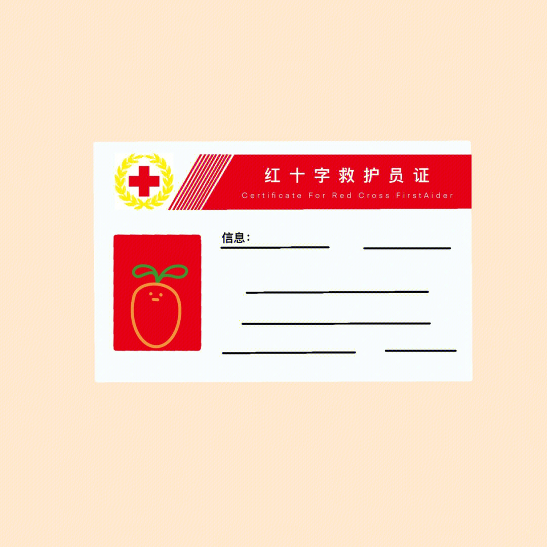 红十字会急救员证书图片