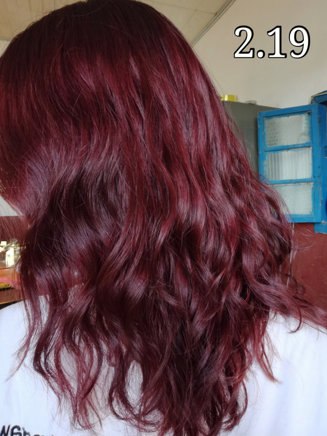 不漂深葡萄紫红色头发掉色过程下