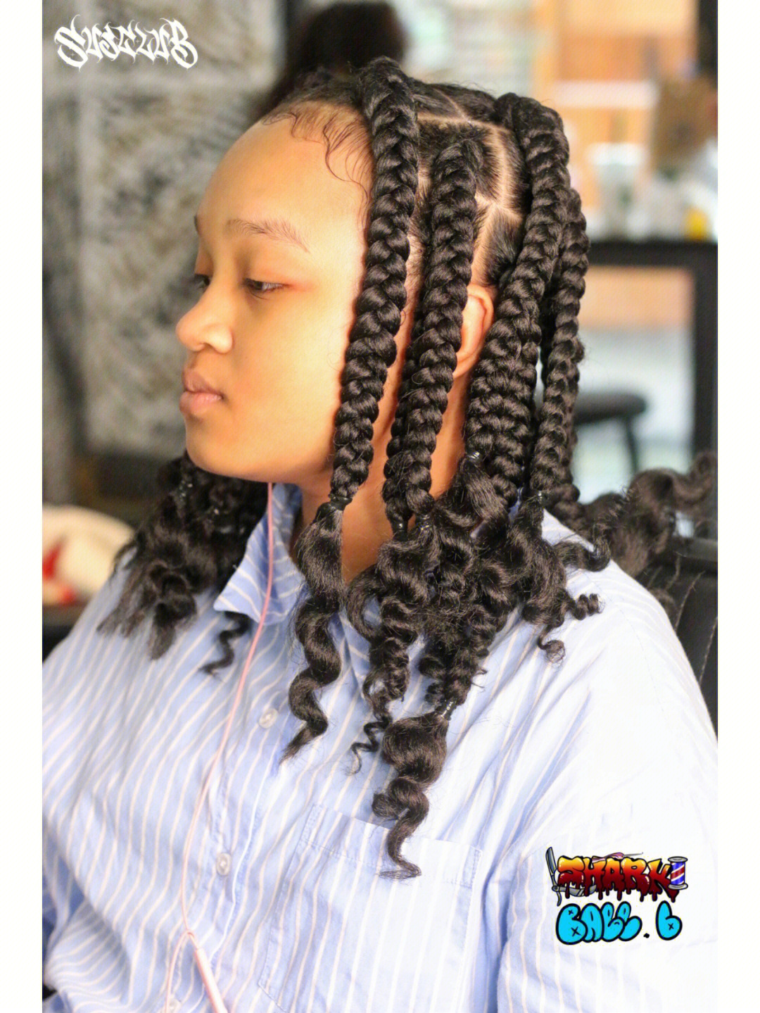 95box braids95非洲三股辫95混血小女孩她自己选择的款式喔95