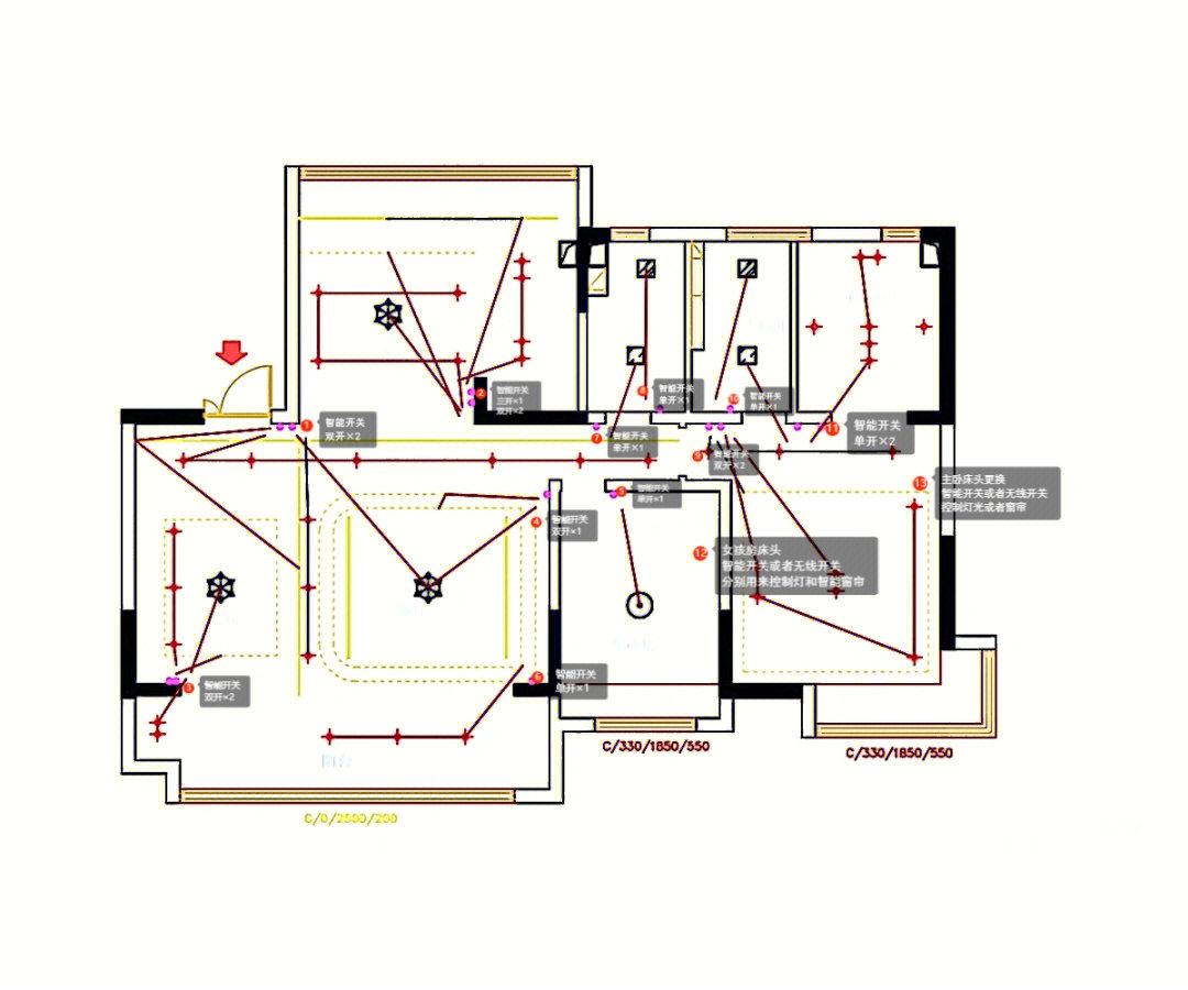 套房电路布线图图片