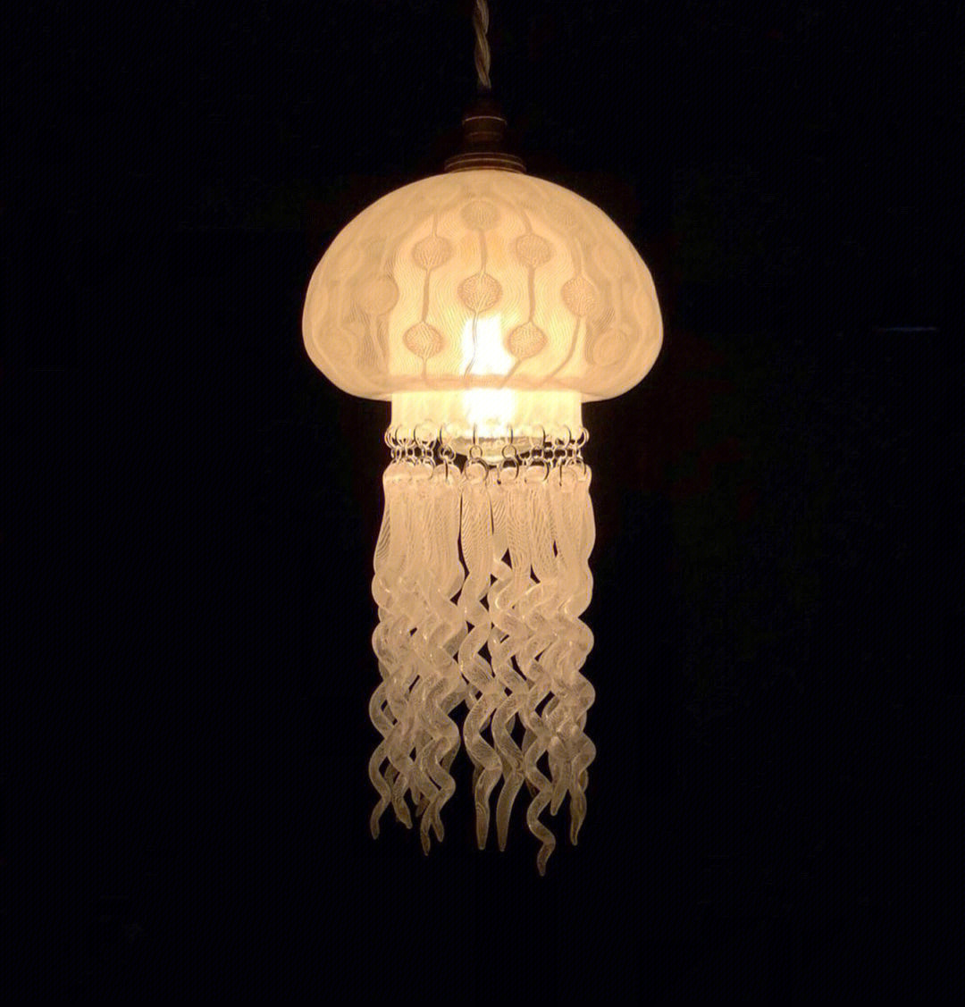 日本展会手工玻璃海月水母吊灯川上贵久
