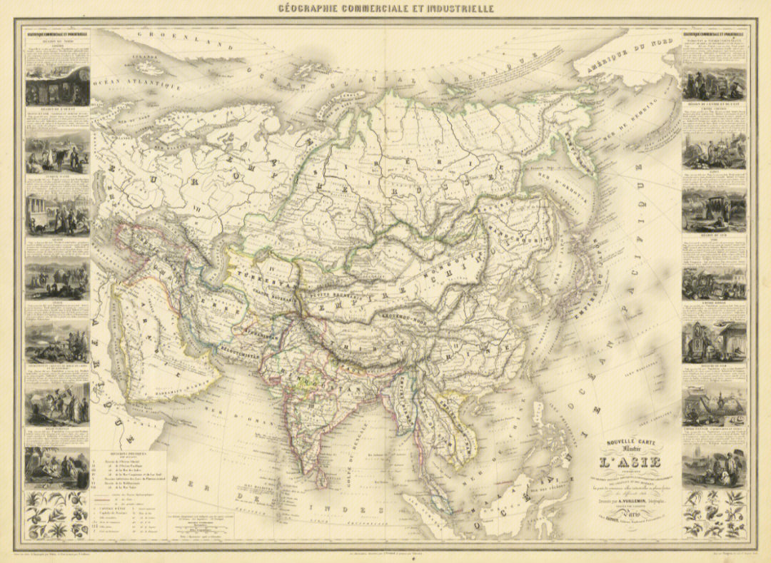 19世纪西方绘制的亚洲地图精致!