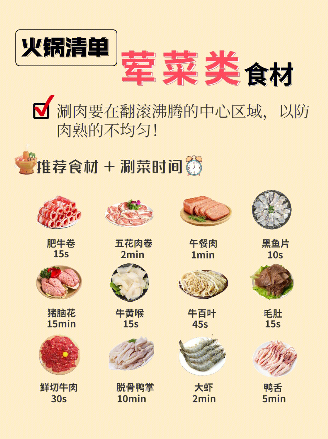 自助火锅食材清单图片