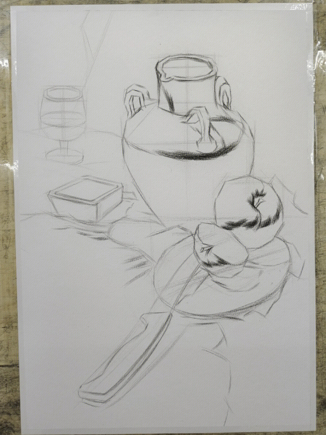 素描静物#素描画#零基础素描#素描#素描静物组合步滞图