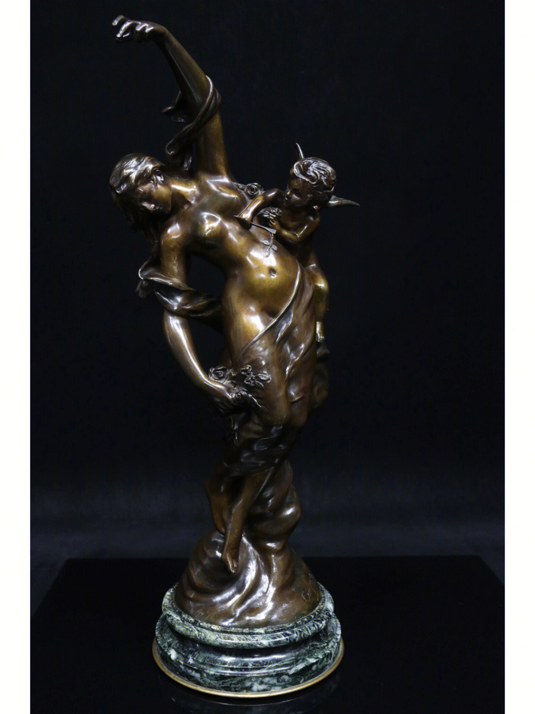 欧洲古董西洋青铜雕塑丘比特刺醒普赛克