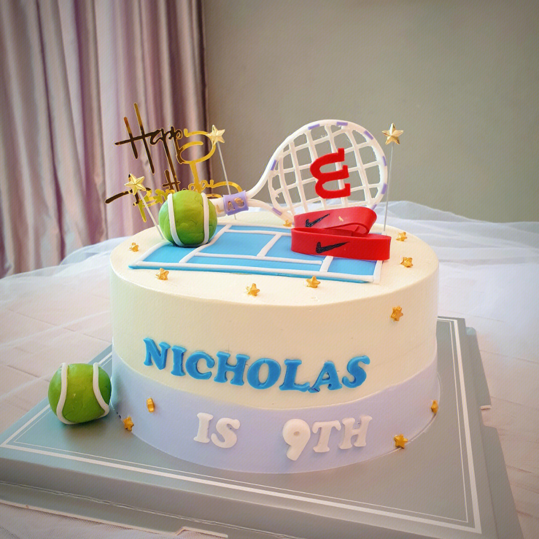 网球造型半翻糖蛋糕