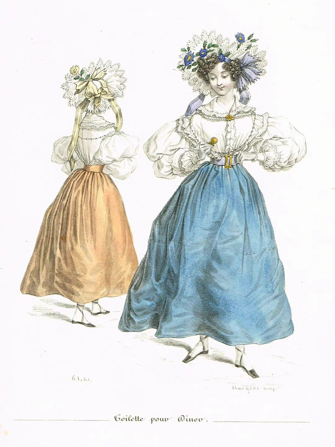 中世纪女性服装描写图片