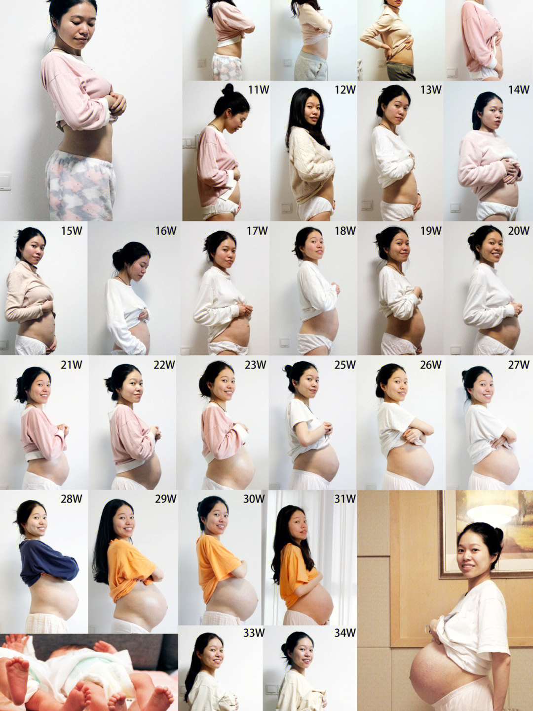 孕妇肚子变大过程图片