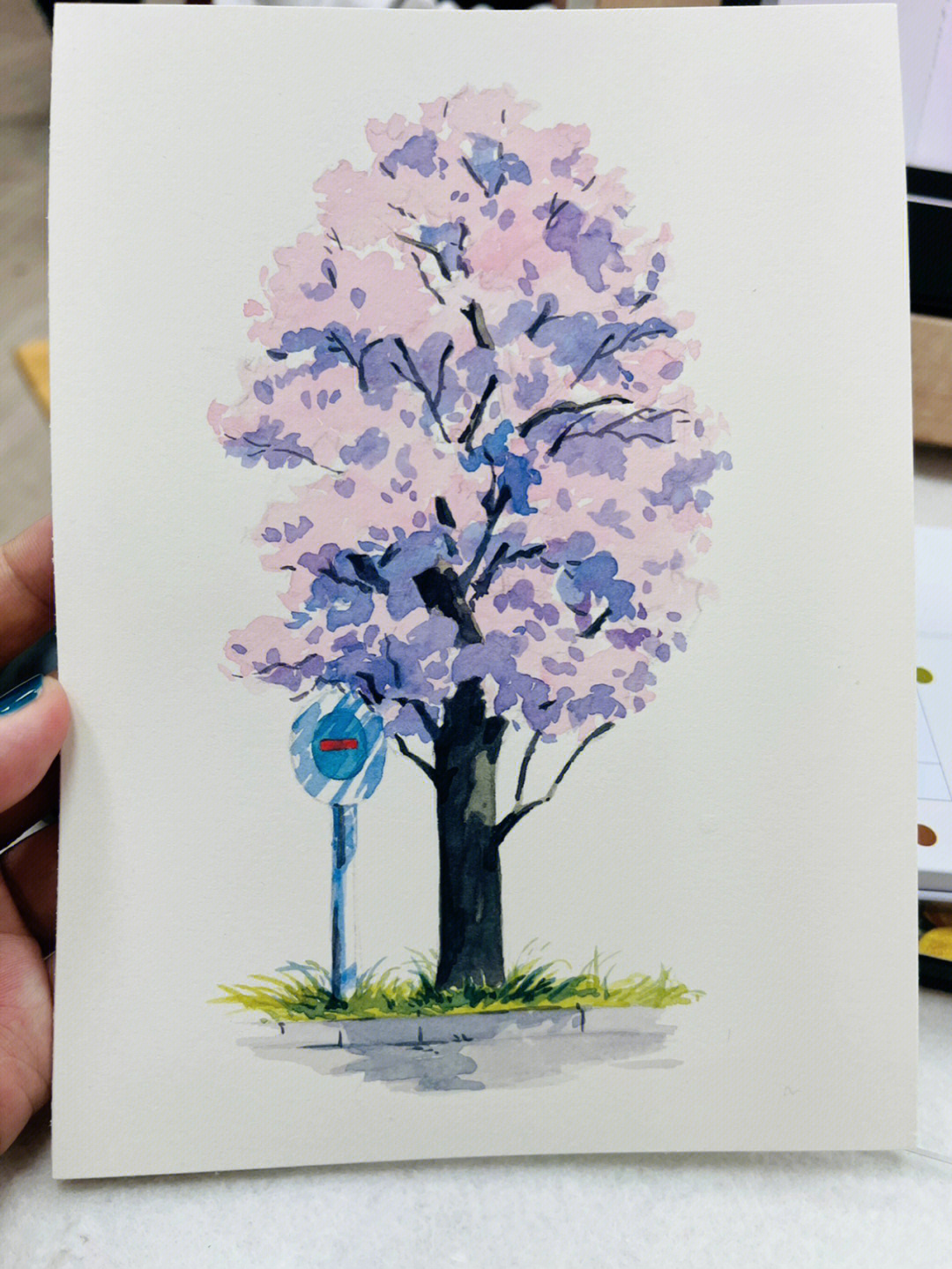樱花树的画法图片