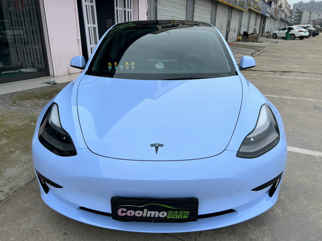 长沙特斯拉model3改色迷雾蓝