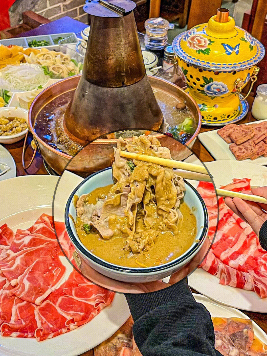 郑州降温一定要吃铜锅涮羊肉蘸麻酱巨香60